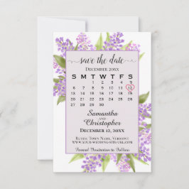 Save The Date Lilacs aquarelle et calendrier Lavender Boho Maria