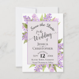 Save The Date Lilacs aquarelle et Mariage de lavande calligraphi