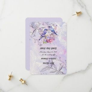 Save The Date Lilacs et Bluebirds