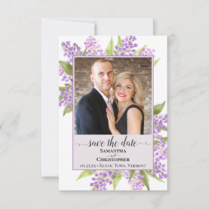 Save The Date Lilacs Rustiques Aquarelle et Mariage de Lavande P