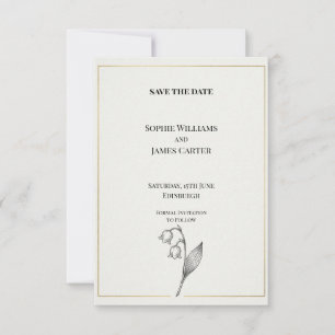 Save The Date Lily de la Vallée Botanique Mariage Épargnez la Da