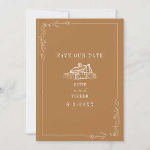 Save The Date Line Art Barn Goldenrod Farm Mariage