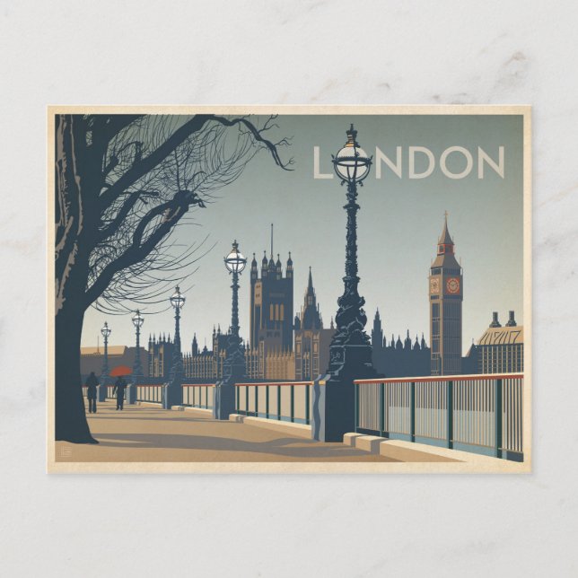 Save The Date | London Ankündigungspostkarte (Vorderseite)