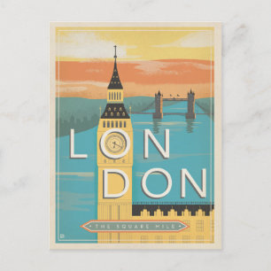 Save The Date London - Die Square Mile Ankündigungspostkarte