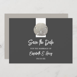 Save The Date Lone Sand Dollar - Charcoal Grey - Enregistrer la