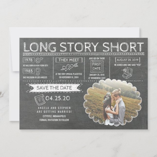 Save The Date Long récit | Drôle | Photo Enregistrer la date (Devant)