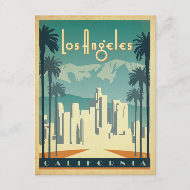 Save The Date | Los Angeles, CA 2 Ankündigungspostkarte (Vorderseite)