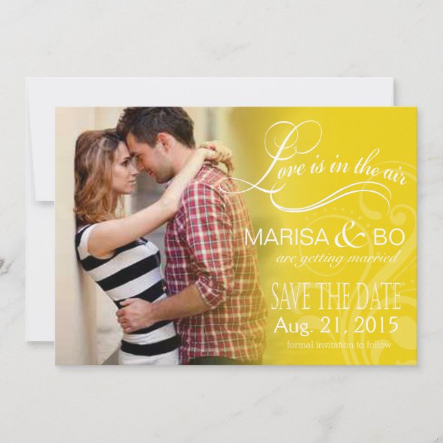 Save The Date Love Mist Photo Enregistrer la date | jaune (Devant)