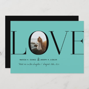 Save The Date Love Turquoise Blue Photo