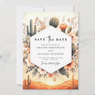 Save The Date Lovely Desert Cactus Mariage