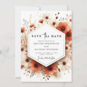 Save The Date Lovely Minimal Mariage en terre cuite