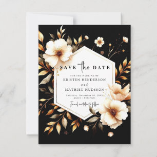 Save The Date Lovely Rustic Gold et Black Mariage
