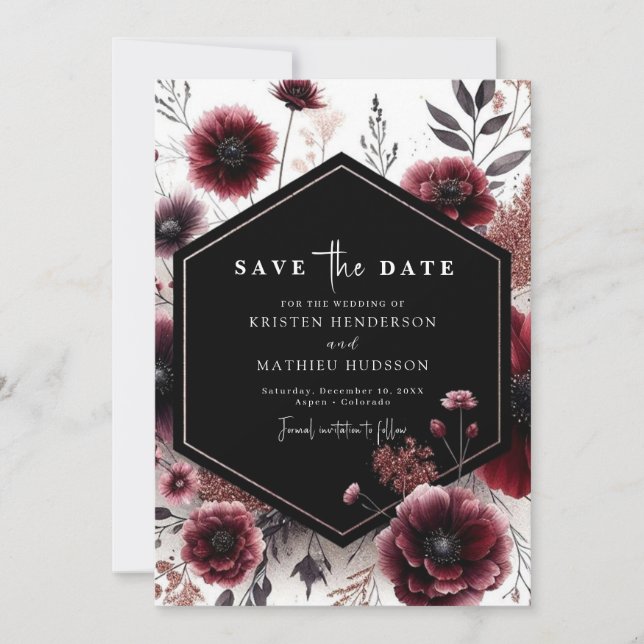 Save The Date Lovely Unique Mariage Bourgogne (Devant)