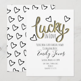 Save The Date Lucky in Love Hearts Bridal Shower