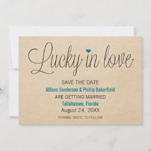 Save The Date Lucky in Love Save the Date, Turquoise