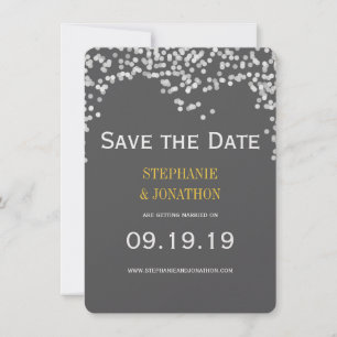 Save The Date Lumières de nuit Lumières stellaires Jaune Gris Sa