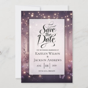 Save The Date Lumières féériques dans un mariage avec bois lumin