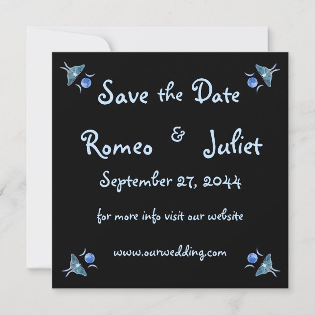 Save The Date Luna Moth Triple Moon Venez Célébrer Avec Nous (Devant)