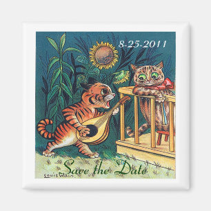 Save the Date lustige Wedding Katzen Magnet