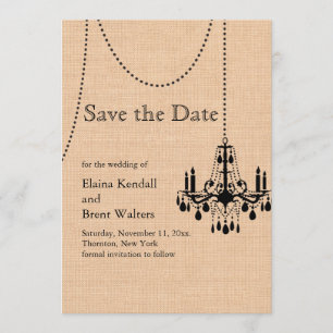 Save The Date Lustre sur Burlap Enregistrer la date