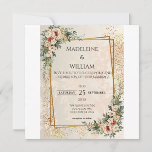Save The Date Luxe Elegant Garden Flowers Mariage