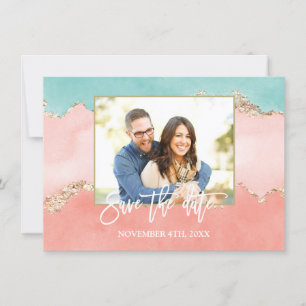 Save The Date Luxe Pastel Aquarelle Or Huile Économisez La Date