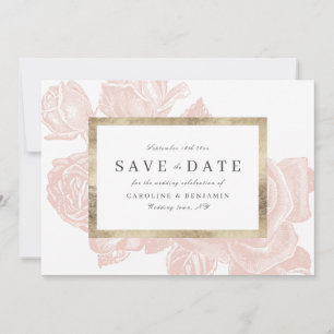 Save The Date Luxe rose blush or vintage enregistrer la date