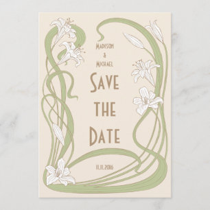 Save The Date Lys blancs Enregistrer la date