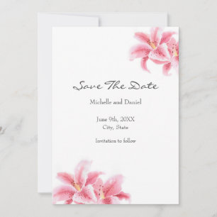 Save The Date Lys Stargazer Rose