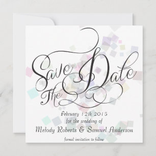 Save The Date M. et Mme.   Pastel Colours Confetti
