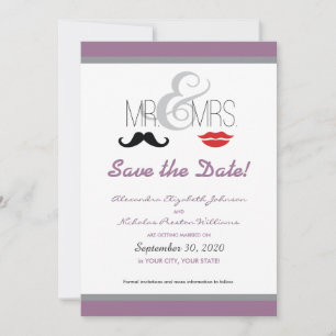Save The Date M. & Mme Moustache & Lipstick Save-the-Date !