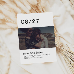 Save The Date Machine à écrire minimaliste Enregistrer la photo 