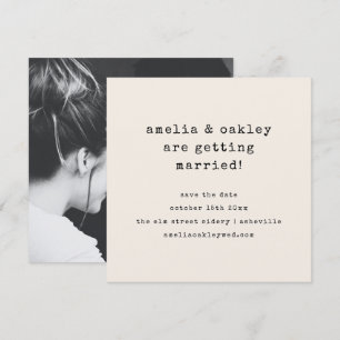Save The Date Machine à écrire minimaliste Mariage Photo Rétro I