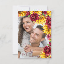 Magenta et Golden Yell Wedding Enregistrer la cart