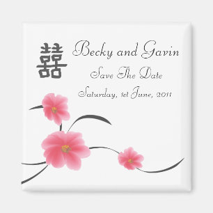 Save the Date Magnet-Kirschblüten-Doppeltes Magnet