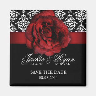 Save the Date Magnet-Rosen-Damast Magnet
