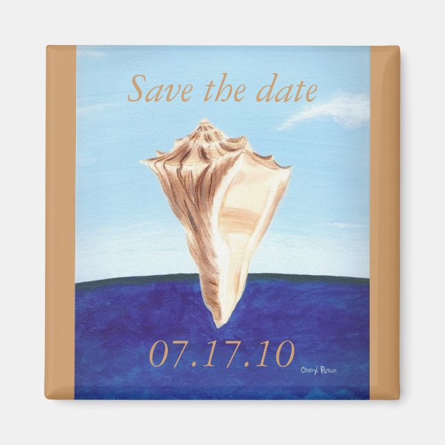 Save the Date Magneten, Tritonshorn Magnet (Vorne)