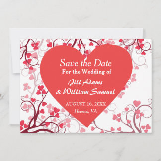 Save The Date Magnifique cœur de la Saint-Valentin à sauvegarder