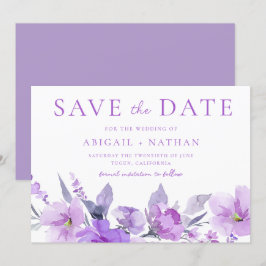 Save The Date Magnifique Lavande violette Mariage Floral
