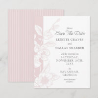 Save the Date Magnolia Blush Southern Wedding Card