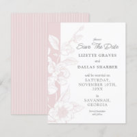 Save the Date Magnolia Blush Southern Wedding Card