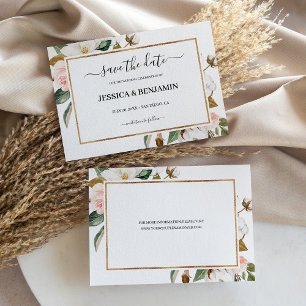 Save The Date Magnolia Floral Calligraphie Mariage Enregistrer l
