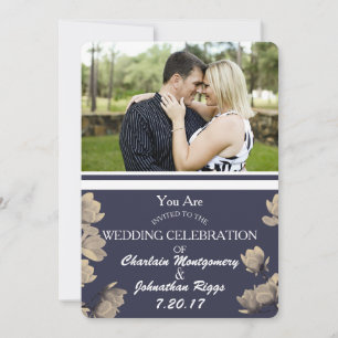Save The Date Magnolias du Sud Photo et Mariage bleu de minuit