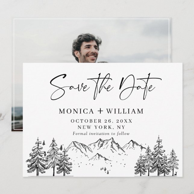 Save The Date Main Dratains Forest Mariage Photo Save The (Devant / Derrière)