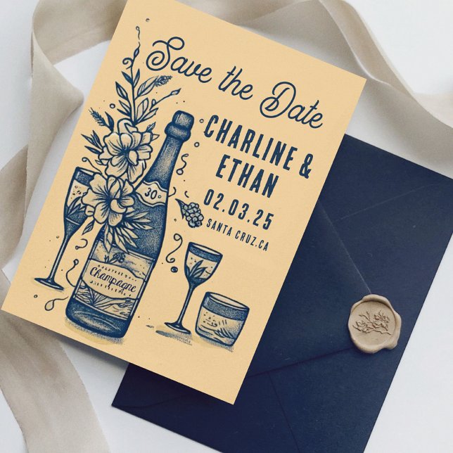 Save The Date Main Drawn Funky Handwriting Enregistrer la date (Créateur téléchargé)