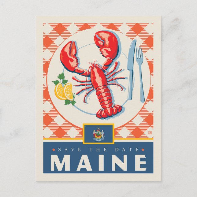 Save The Date | Maine Einladungspostkarte (Vorderseite)