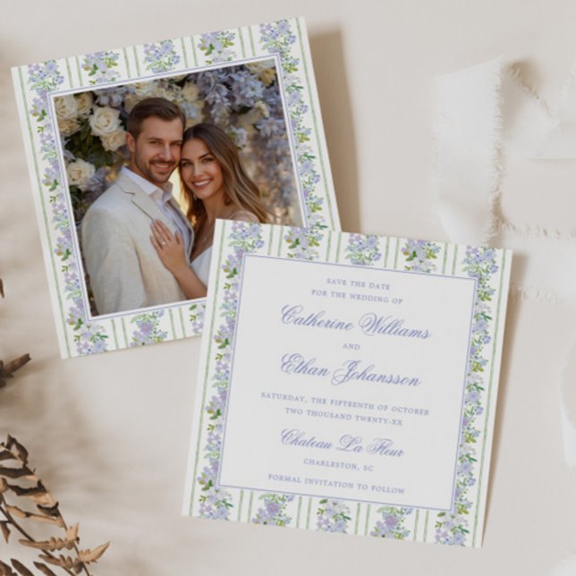 Save The Date Maison Romantique Cadre Floral Mariage (Créateur téléchargé)