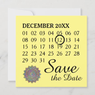 Save The Date Mandala Inde Style 1