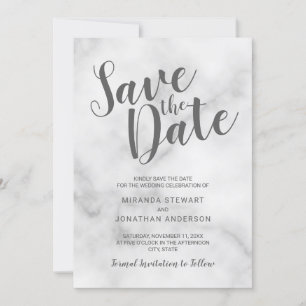 Save The Date Marbre blanc élégant classique mariage Enregistrer