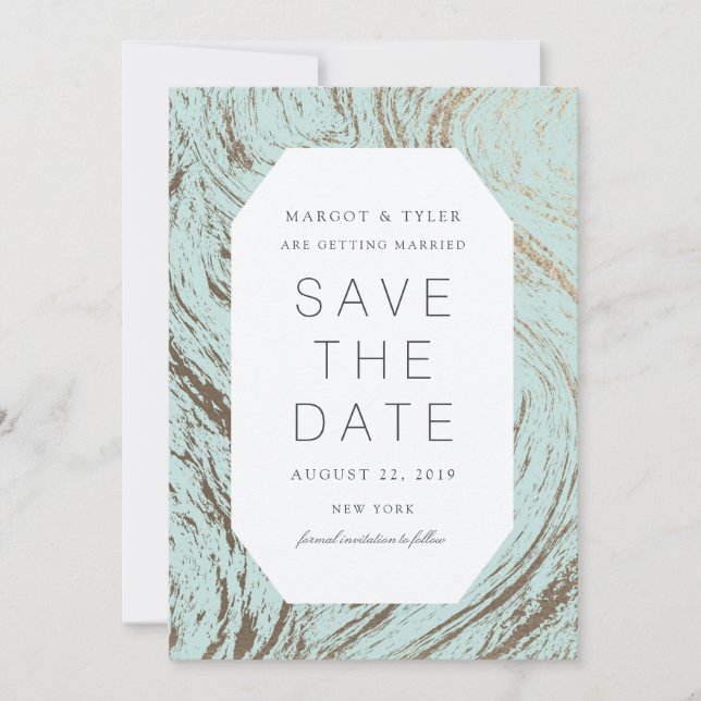 Save The Date Marbre frais / Enregistrer la date (Devant)